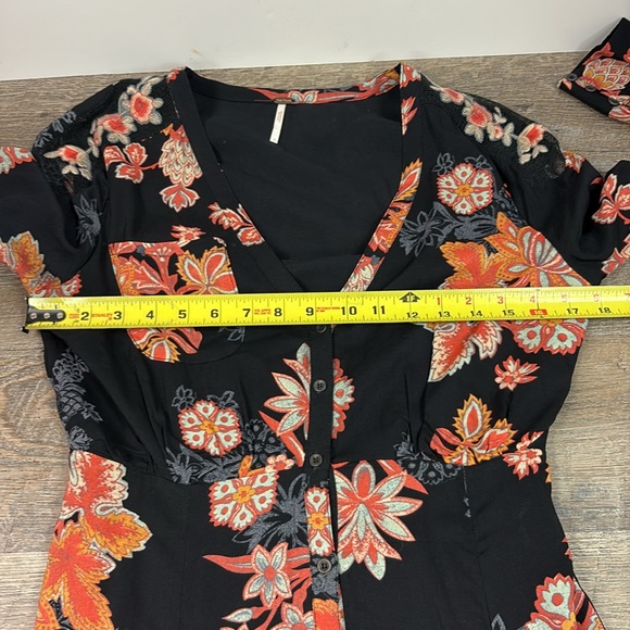 Free People MIRANDA Midi Dress in Black Combo Size 4 - Picture 12 of 13